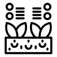 Smart farm technology monitoring growth and soil condition icon vector