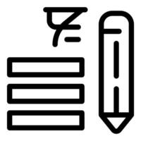 Pencil writing on checklist with yen symbol representing financial planning vector