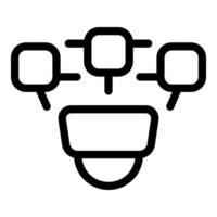 Smart home security system connecting devices icon vector
