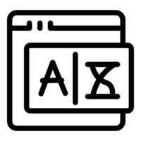 Ai processing website interface with hourglass symbol displayed vector