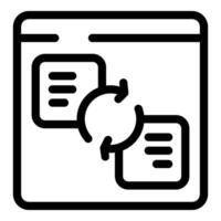 Website content management system exchanging data icon vector
