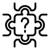 Team solving problem with question mark puzzle piece vector