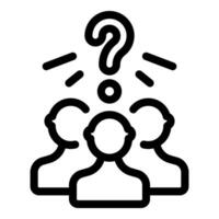 Group of people thinking, brainstorming with question mark symbol vector