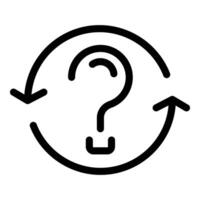 Question mark rotating with arrows forming circular shape vector