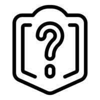 Question mark being the central element of a shield icon vector
