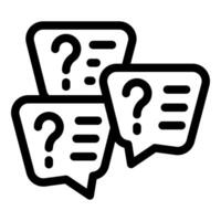 Speech bubbles with question marks representing questions being asked vector