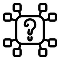 Central question mark connecting multiple data points icon vector