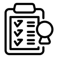 Clipboard showing completed checklist with approved quality control stamp vector