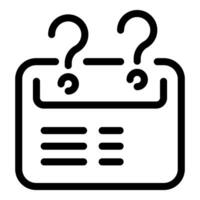 Question marks appearing above digital calendar icon in appointment scheduling app vector