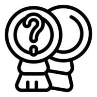 Two businessmen discussing about a solution with a question mark vector