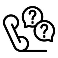 Phone handset with two speech bubbles displaying question marks vector