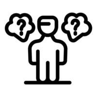 Man making decision choosing right solution icon vector