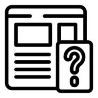 Website showing question mark in speech bubble icon vector