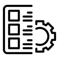 Development process, managing tasks, project management and settings symbol vector