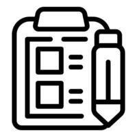 Writing pad with pencil taking notes icon outline style vector