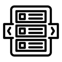 Data server transferring information with arrows icon vector