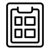 Clipboard holding four blank photo frames displaying memories vector