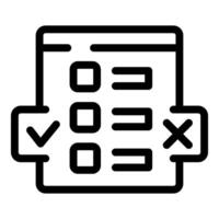 Online survey ticking checkboxes approving and disapproving vector