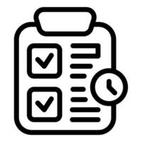 Clipboard showing check marks representing tasks being completed on time vector