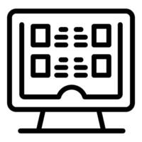 Computer showing scheduling app interface for organizing working time vector