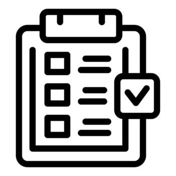 portapapeles demostración terminado Lista de Verificación con marca de verificación símbolo para web vector