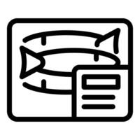 Fish showing on echo sounder screen displaying water depth vector