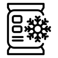 Frozen food pack with snowflake icon showing storage temperature vector