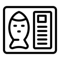 Microwave oven displaying fish icon and cooking settings illustration vector