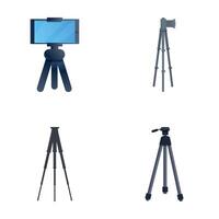 New tripod icons set cartoon . Various type of tripod vector