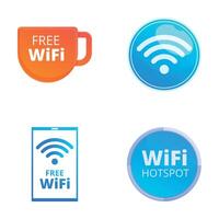 Wifi connection icons set cartoon . Wireless and free wi fi hotspot vector