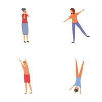 Misfortune icons set cartoon . Case of physical trauma vector