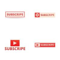 Subscribe concept icons set cartoon . Red subscribe button vector