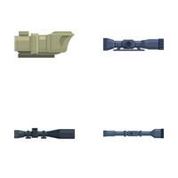 Optical sight icons set cartoon . Various sniper optical sight vector