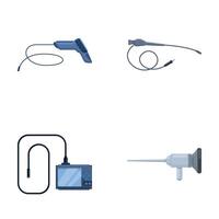 Modern endoscope icons set cartoon . Gastroscopy endoscope device vector