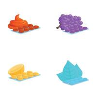 Lozenge icons set cartoon . Package of lozenge with various flavor vector