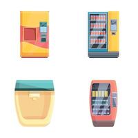 Drink machine icons set cartoon . Various type of beverage machine vector