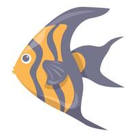 Yellow and blue fish swimming peacefully in clear water vector