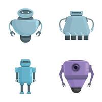 Robot technology icons set cartoon . Modern electronic robot vector