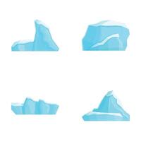 Iceberg icons set cartoon . Iceberg floating in ocean vector