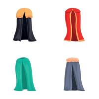 Mantle icons set cartoon . Cloak of various color vector