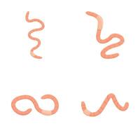 Earthworm icons set cartoon . Amusing adorable earthworm vector