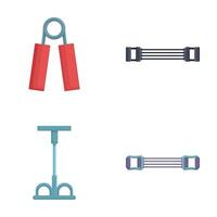 Espander tool icons set cartoon . Different type of expander vector