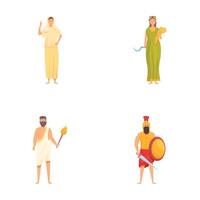 Collection of ancient civilization characters in traditional attire vector