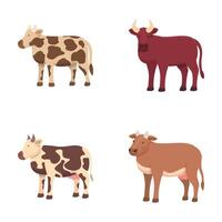 Set of various cartoon cows vector
