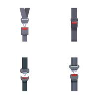 set of seat belt buckles on white background vector