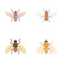 Set of cartoon honey bees in various poses vector