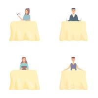 Office workers at desks set vector
