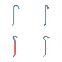 Crowbar tools isolated on white background vector