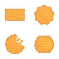 Assorted biscuit set on white background vector