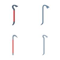 Set of crowbars in various styles vector